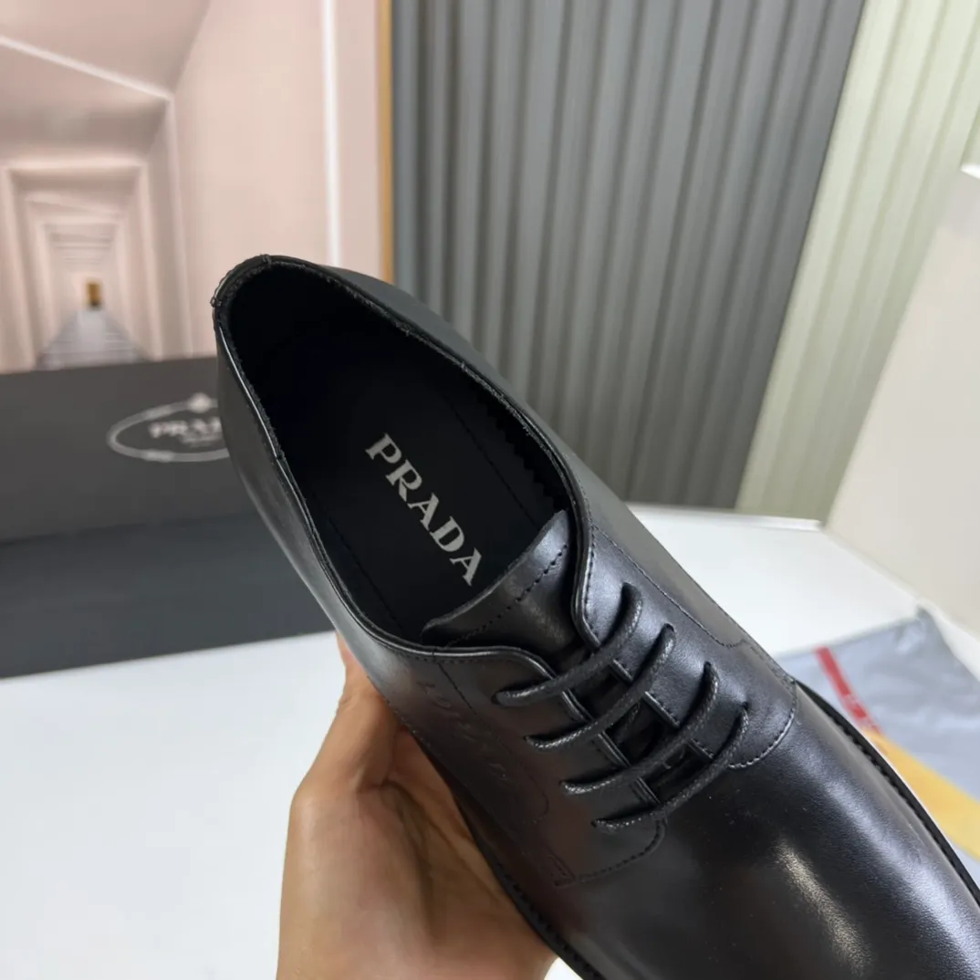 Men's shoes 💰520💰 Prada.PRADA men's business casual leather shoes, 1:1 shipment ⬆️Luxurious and noble 👞All imported original brand leather materials, just to create a more comfortable wearing experience, upper: original cowhide ➕Imported full cow lining, original outsole ✔️36-45 (45 non-returnable)